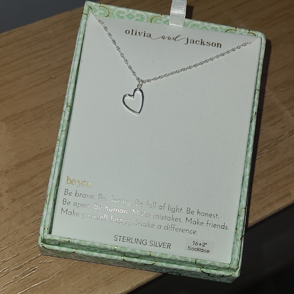 Olivia and Jackson Silver Heart Pendant Necklace
